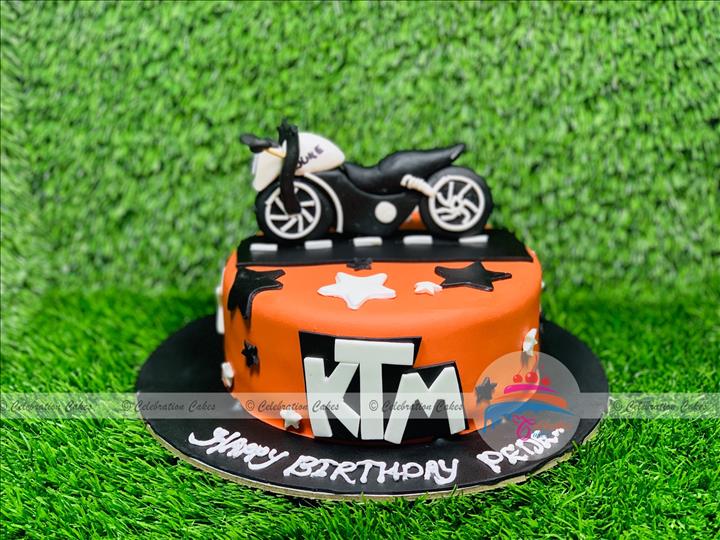 Cake tag: ktm motorbike - CakesDecor